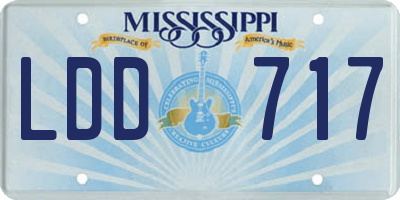 MS license plate LDD717