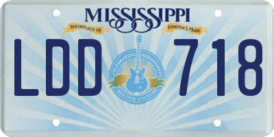 MS license plate LDD718
