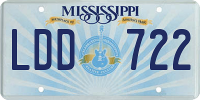 MS license plate LDD722
