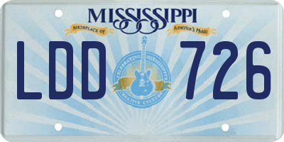 MS license plate LDD726