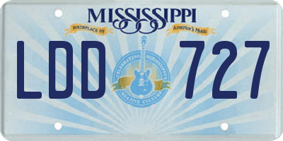 MS license plate LDD727