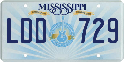 MS license plate LDD729