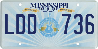 MS license plate LDD736