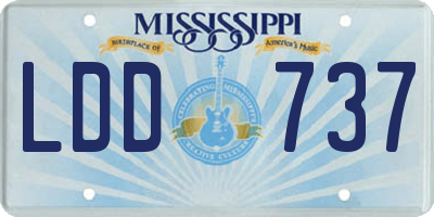 MS license plate LDD737