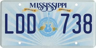 MS license plate LDD738