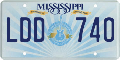 MS license plate LDD740