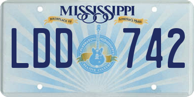 MS license plate LDD742
