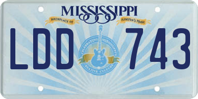 MS license plate LDD743
