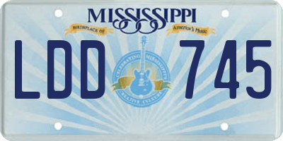 MS license plate LDD745