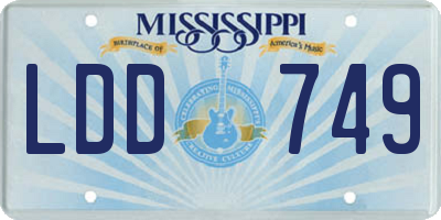 MS license plate LDD749