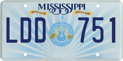 MS license plate LDD751