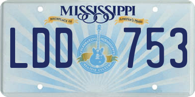 MS license plate LDD753