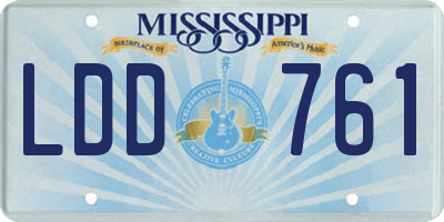 MS license plate LDD761