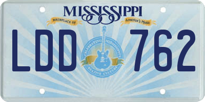 MS license plate LDD762