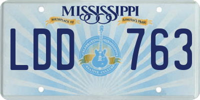 MS license plate LDD763