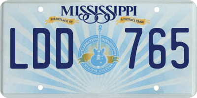 MS license plate LDD765