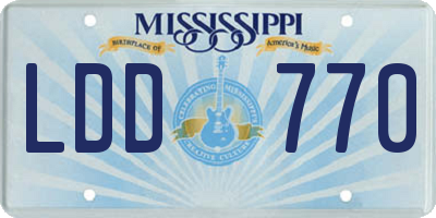 MS license plate LDD770