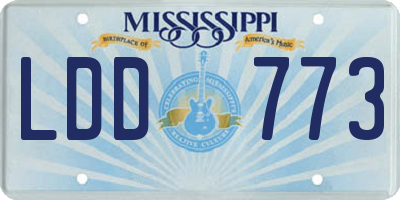 MS license plate LDD773