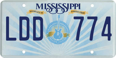 MS license plate LDD774