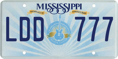 MS license plate LDD777