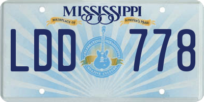 MS license plate LDD778