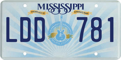 MS license plate LDD781