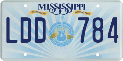MS license plate LDD784
