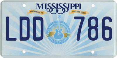 MS license plate LDD786