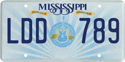 MS license plate LDD789