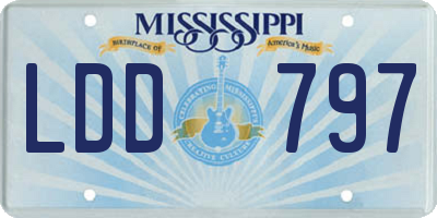 MS license plate LDD797