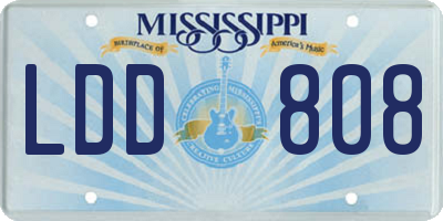 MS license plate LDD808