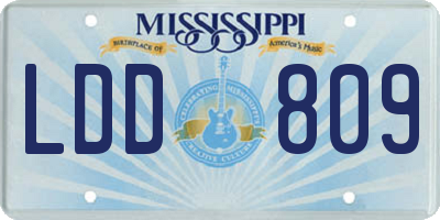 MS license plate LDD809