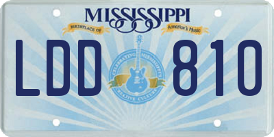 MS license plate LDD810