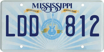 MS license plate LDD812