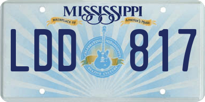 MS license plate LDD817