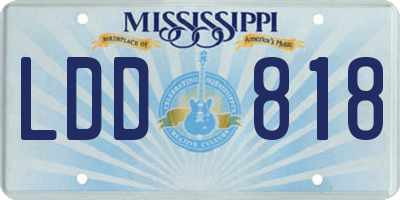 MS license plate LDD818