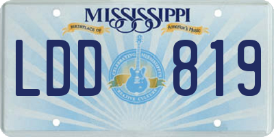 MS license plate LDD819