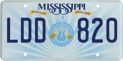 MS license plate LDD820