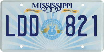 MS license plate LDD821