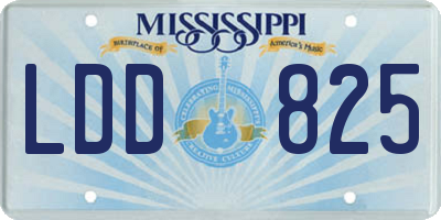 MS license plate LDD825