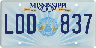 MS license plate LDD837