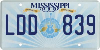 MS license plate LDD839