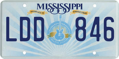 MS license plate LDD846