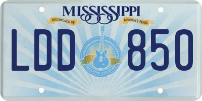 MS license plate LDD850