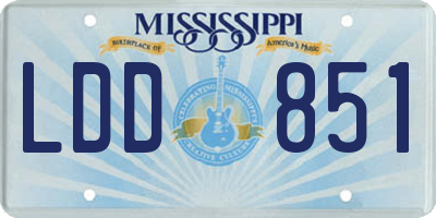 MS license plate LDD851