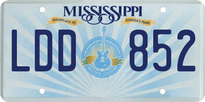 MS license plate LDD852