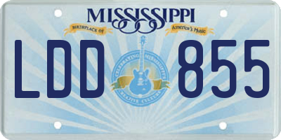 MS license plate LDD855