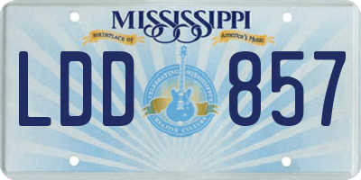 MS license plate LDD857