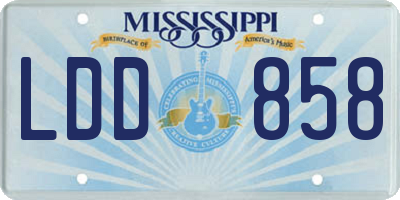 MS license plate LDD858