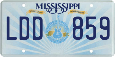 MS license plate LDD859
